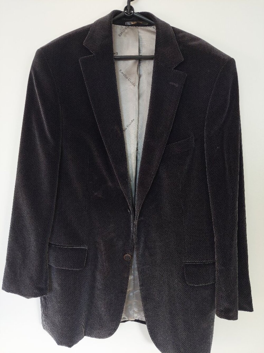 EMILIO GUIDO Men's Italian Textured Corduroy Blazer EU52R US42R